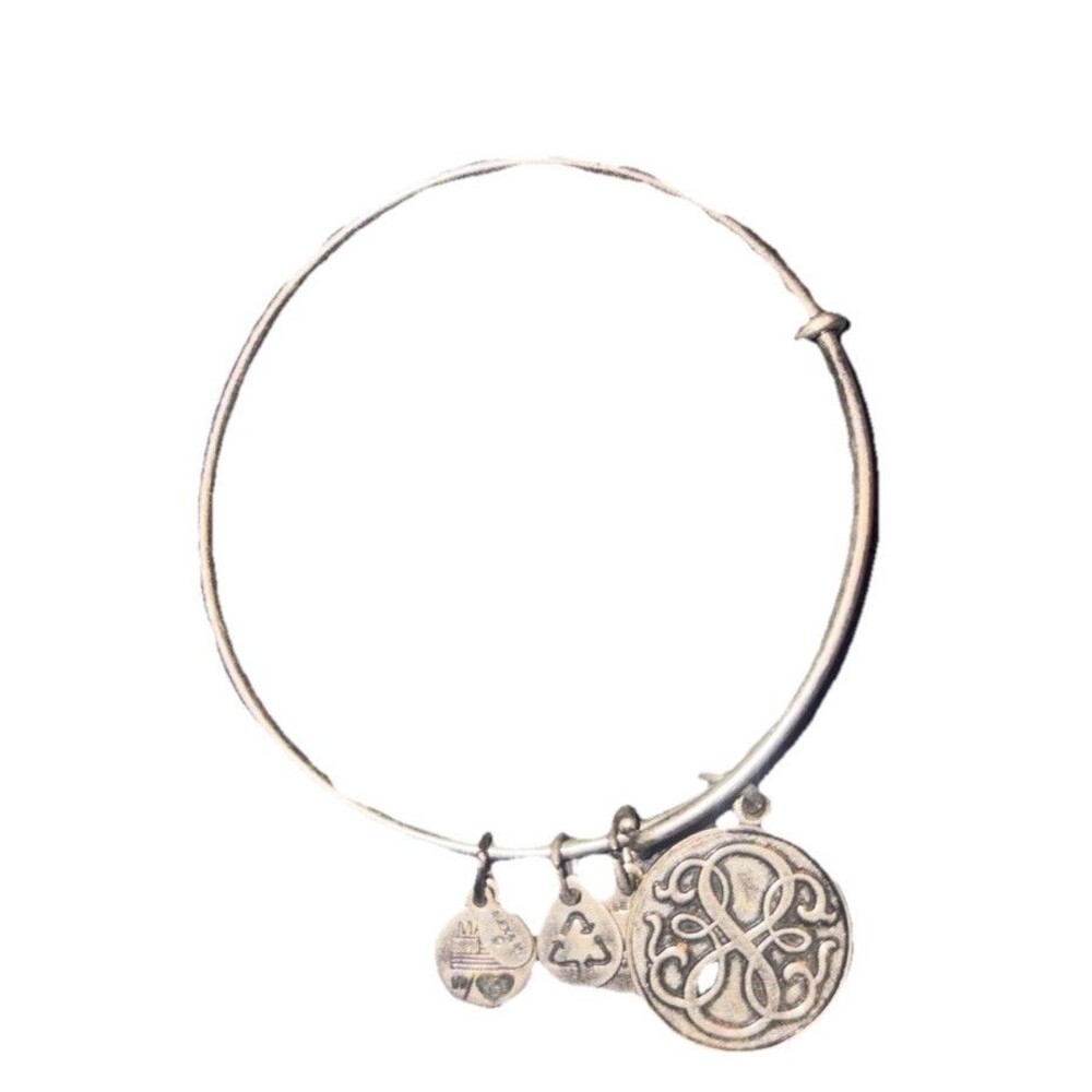 Alex and Ani Silver Ohm Bangle Bracelet